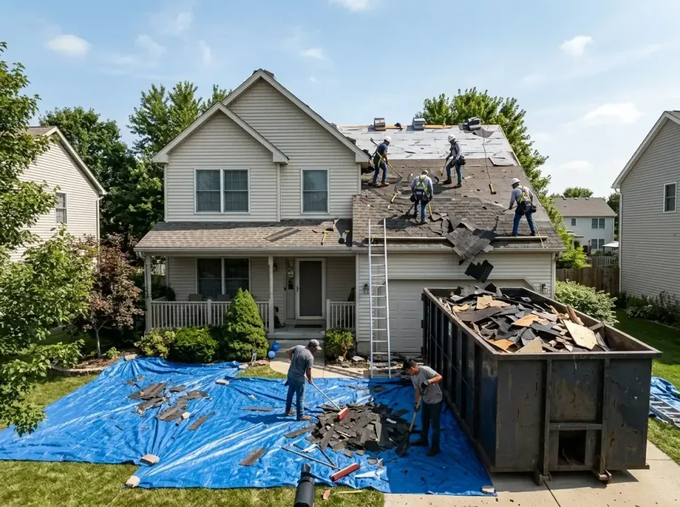 roof-replacement-debris-remova-004 — frequently asked questions, Cheapest Dumpster Rentals in Mount Zion, IL